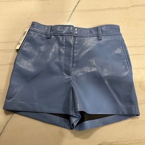 Babaton Flagstone Blue Vegan Leather Shorts - size 2